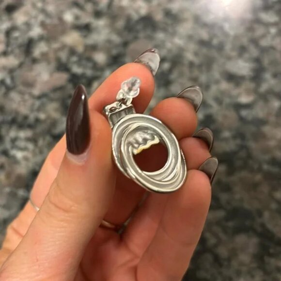 The Julia Chunky bold knot stud earrings duo tone silver and gold - Picture 2 of 3